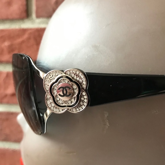 CHANEL Accessories - CHANEL STRASS SWAROVSKI CAMELLIA FLOWER SUNGLASSES